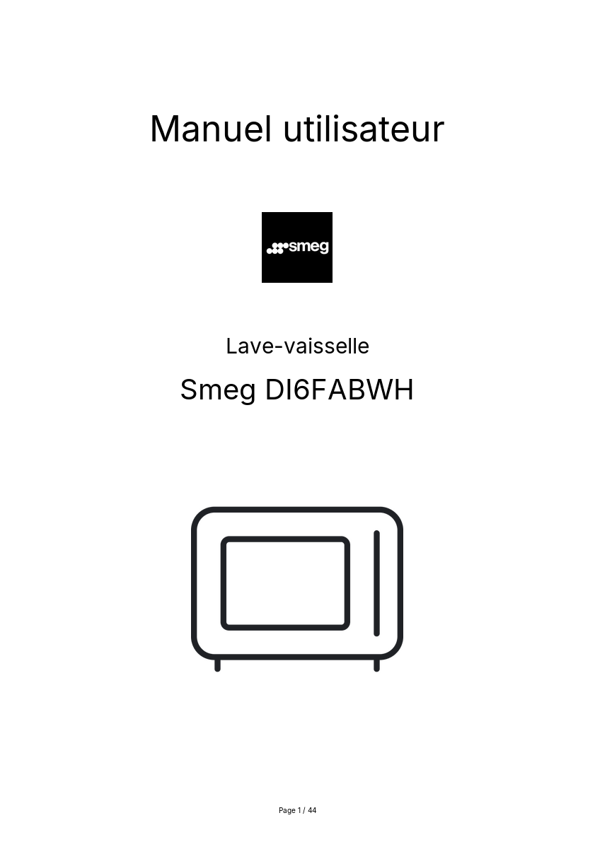 Page n°1 - Manuel utilisateur Smeg DI6FABWH