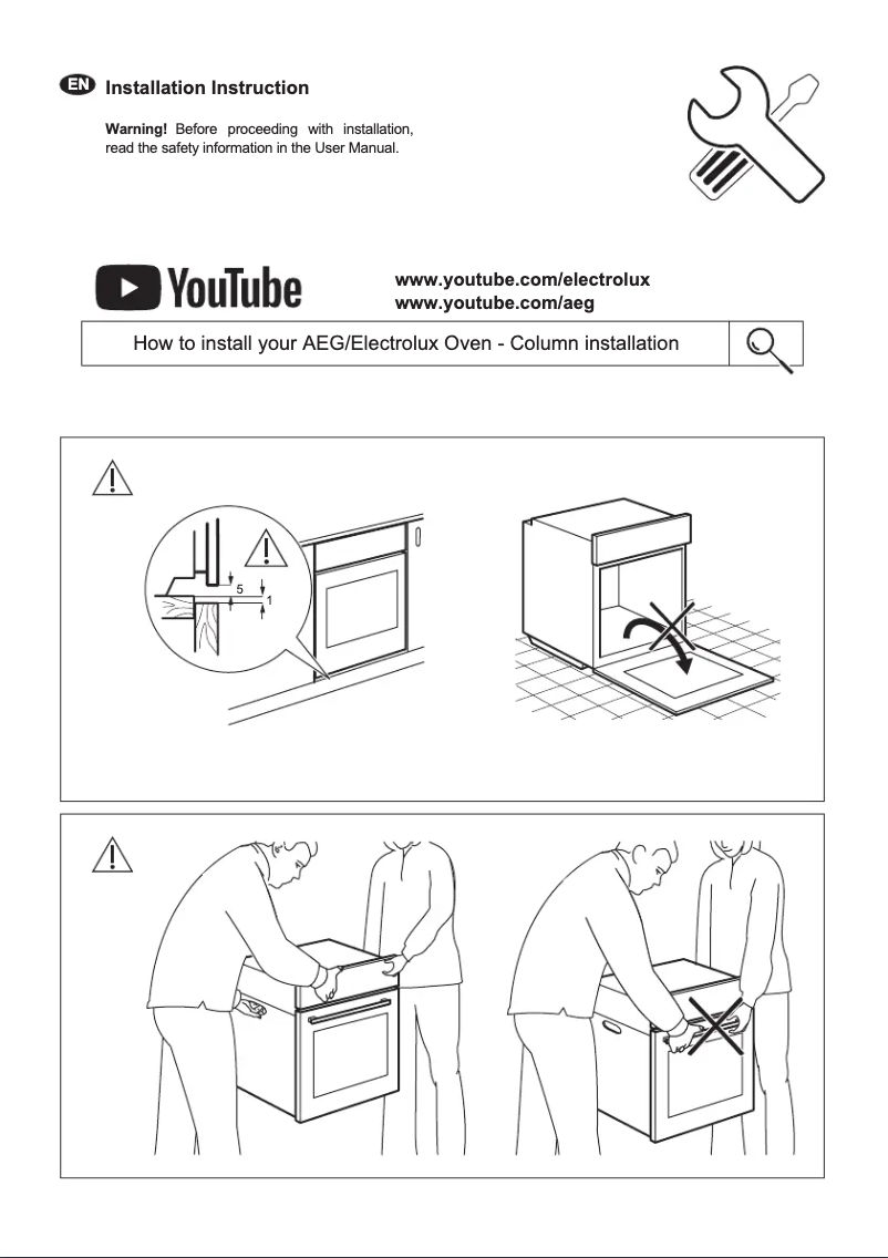 Page 1 de la notice Guide d'installation Electrolux EOB8857AAX