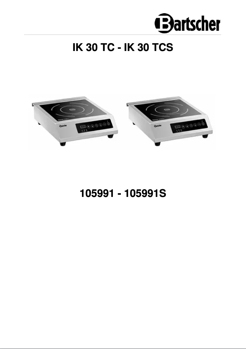 Page 1 de la notice Manuel utilisateur Bartscher IK 30TC