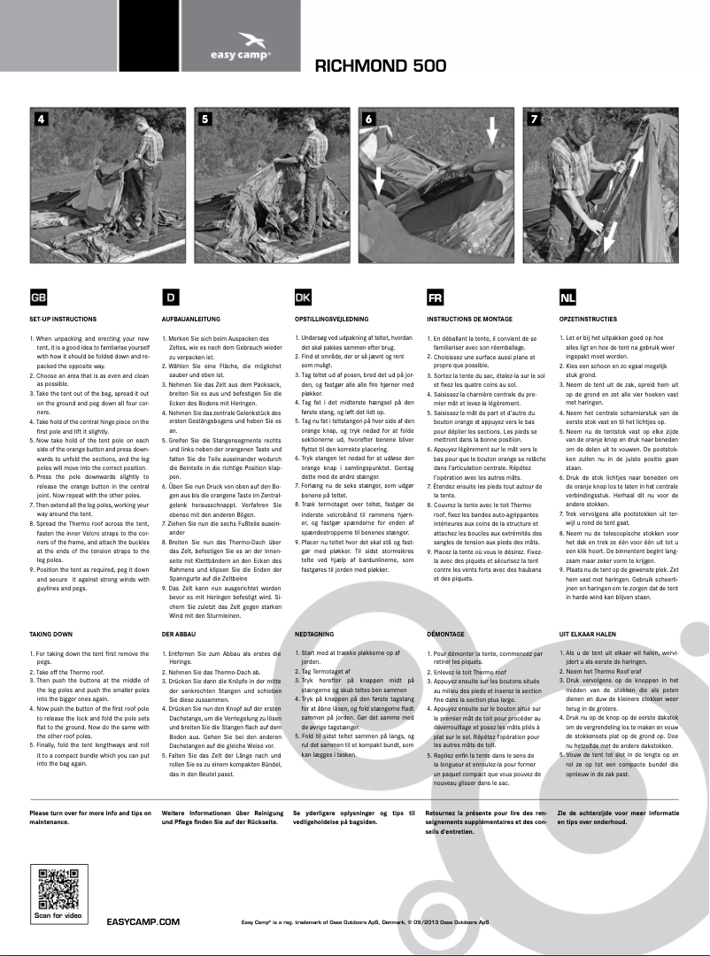 Page n°1 - Manuel utilisateur Easy Camp Richmond 500