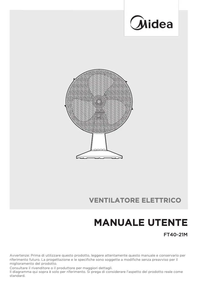Page 1 de la notice Manuel utilisateur Midea FT40-21M