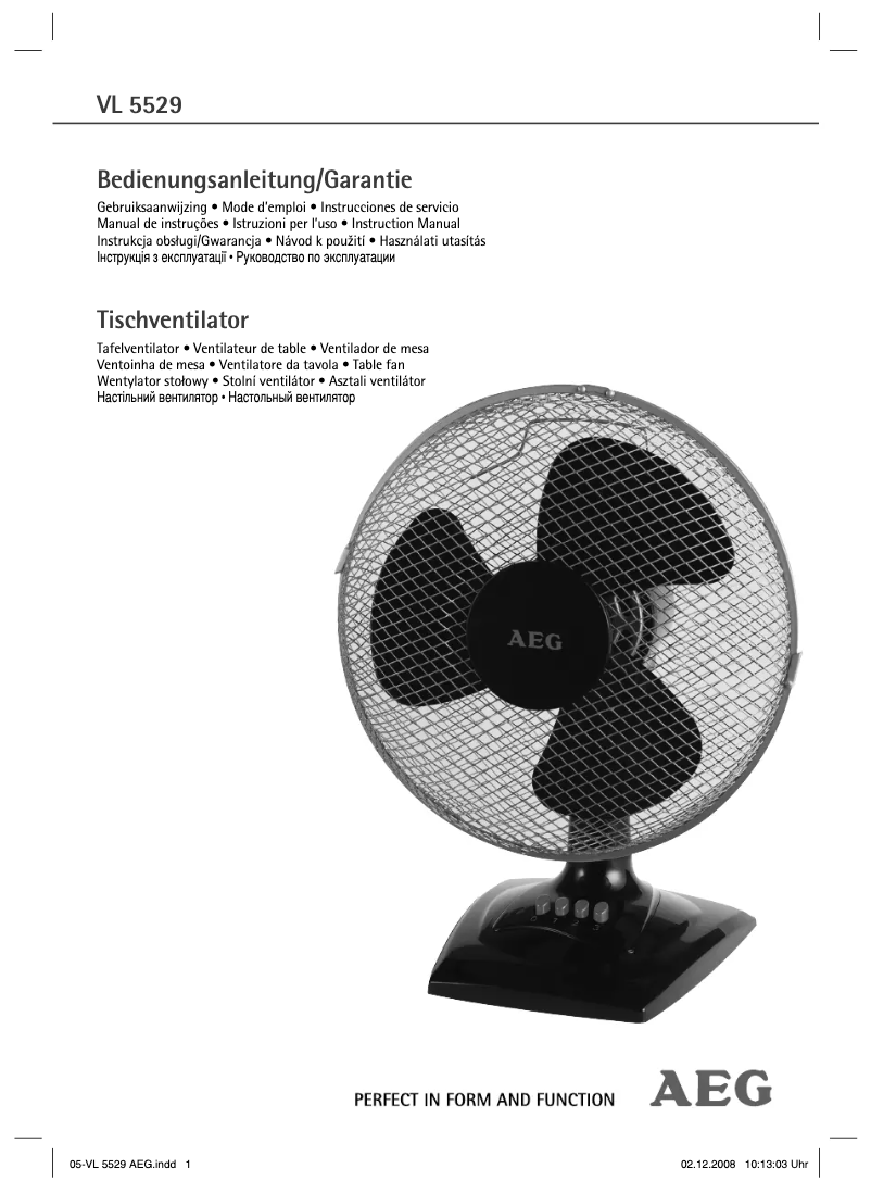 Imagen de la primera página del manual del dispositivo VL 5529