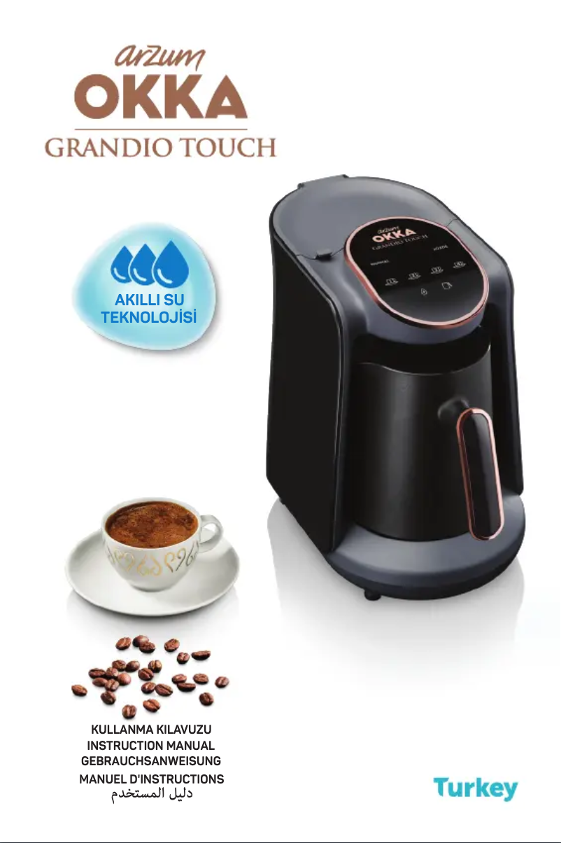 Page 1 de la notice Manuel utilisateur Arzum OKKA Grandio Touch OK005