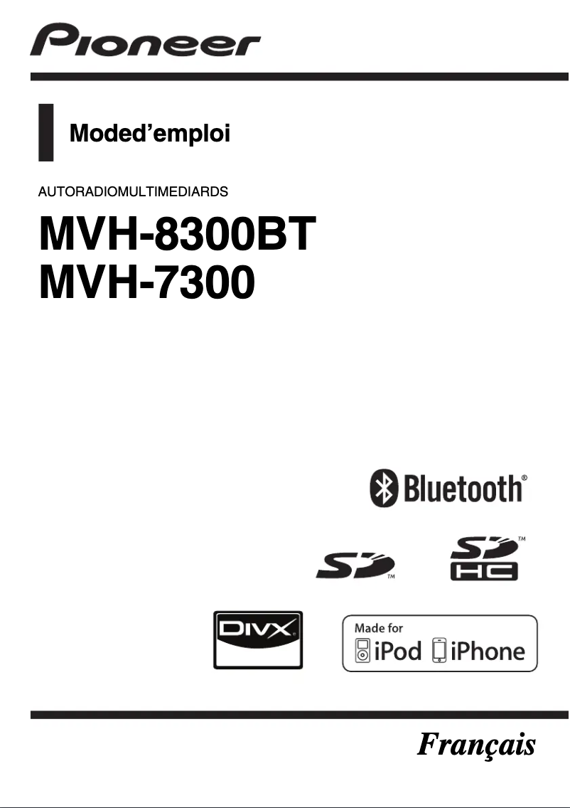 Image de la première page du manuel de l'appareil MVH-8300BT