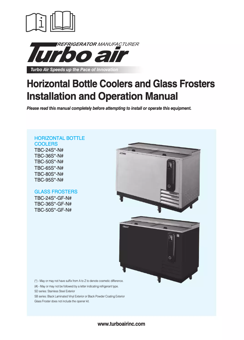 Page n°1 - Manuel utilisateur Turbo air TBC-36SB-N6
