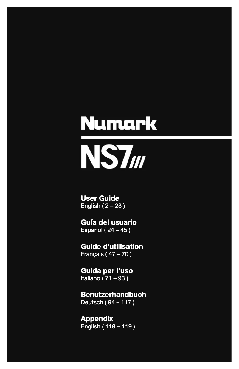 Image de la première page du manuel de l'appareil NS7 3