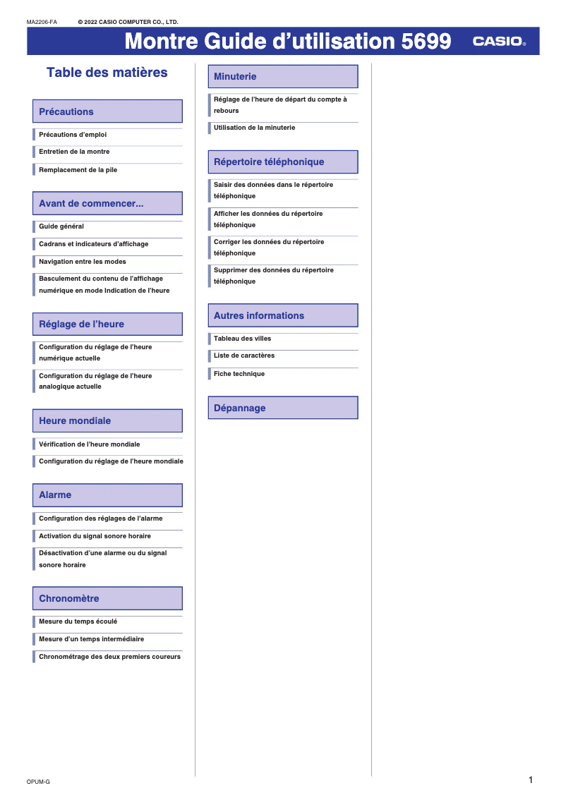 Page n°1 - Manuel utilisateur Casio vEdifice EFV-C110