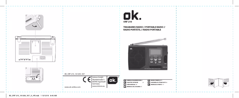 Página 1 del manual Manual de usuario OK ORF 210