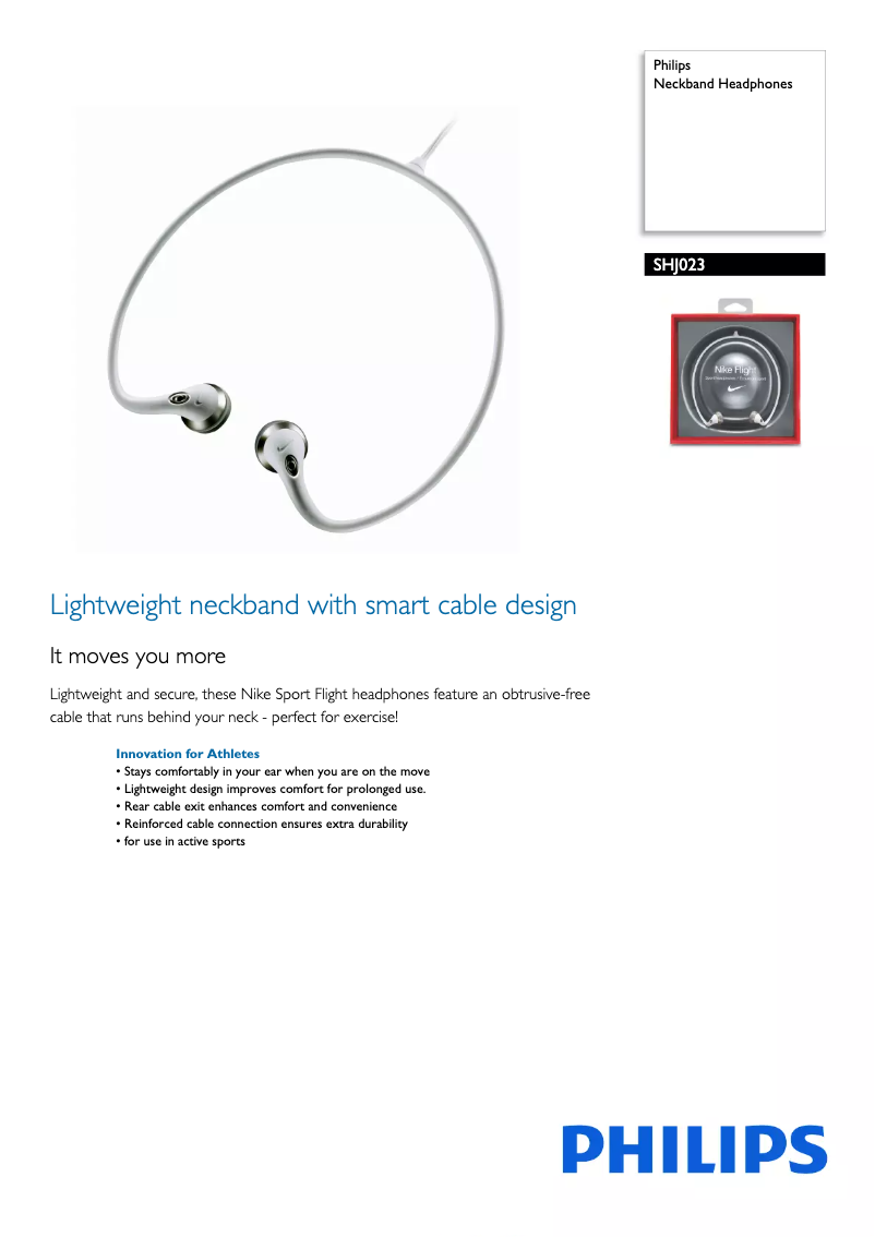 Página 1 del manual Folleto Philips SHJ023