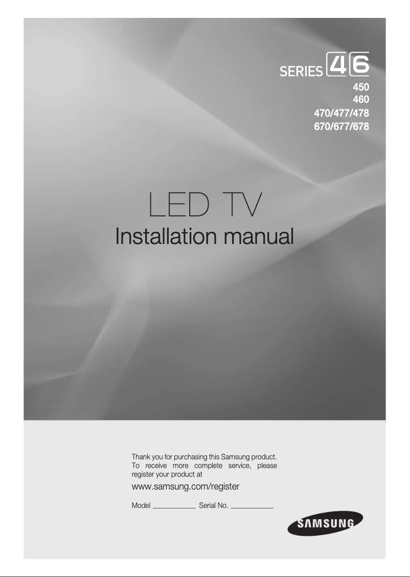 Page n°1 - Manuel utilisateur Samsung HG32ND477GFXZA