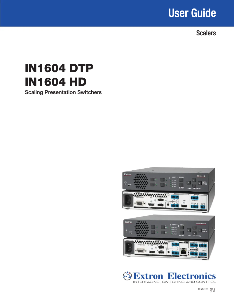 Page 1 de la notice Manuel utilisateur Extron IN1604