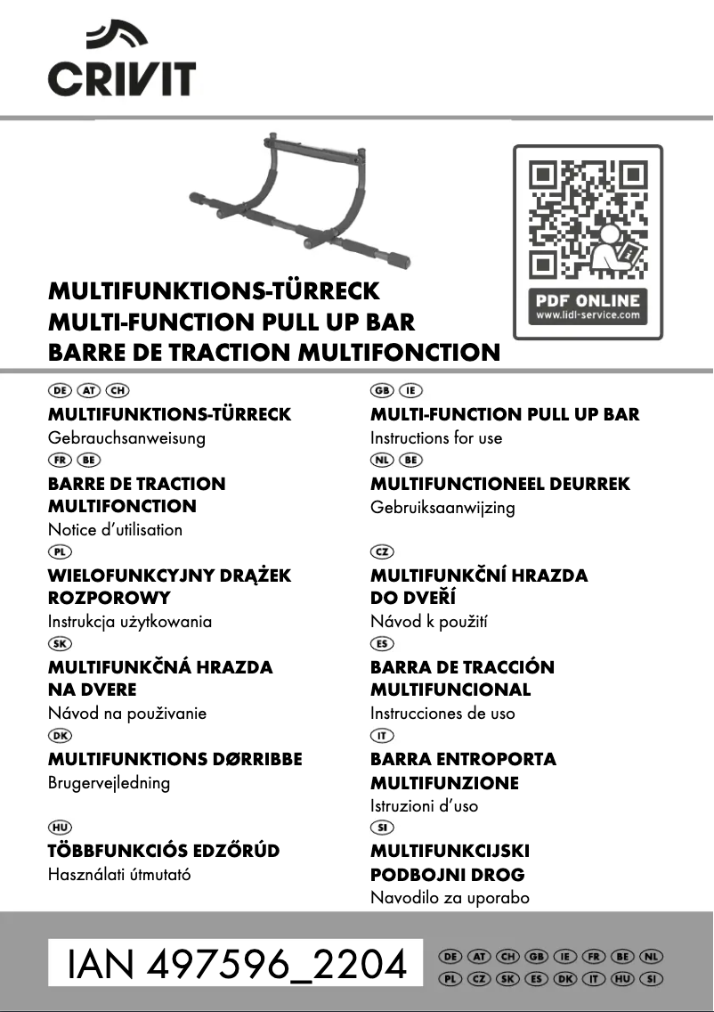 Page 1 de la notice Manuel utilisateur Crivit IAN 497596