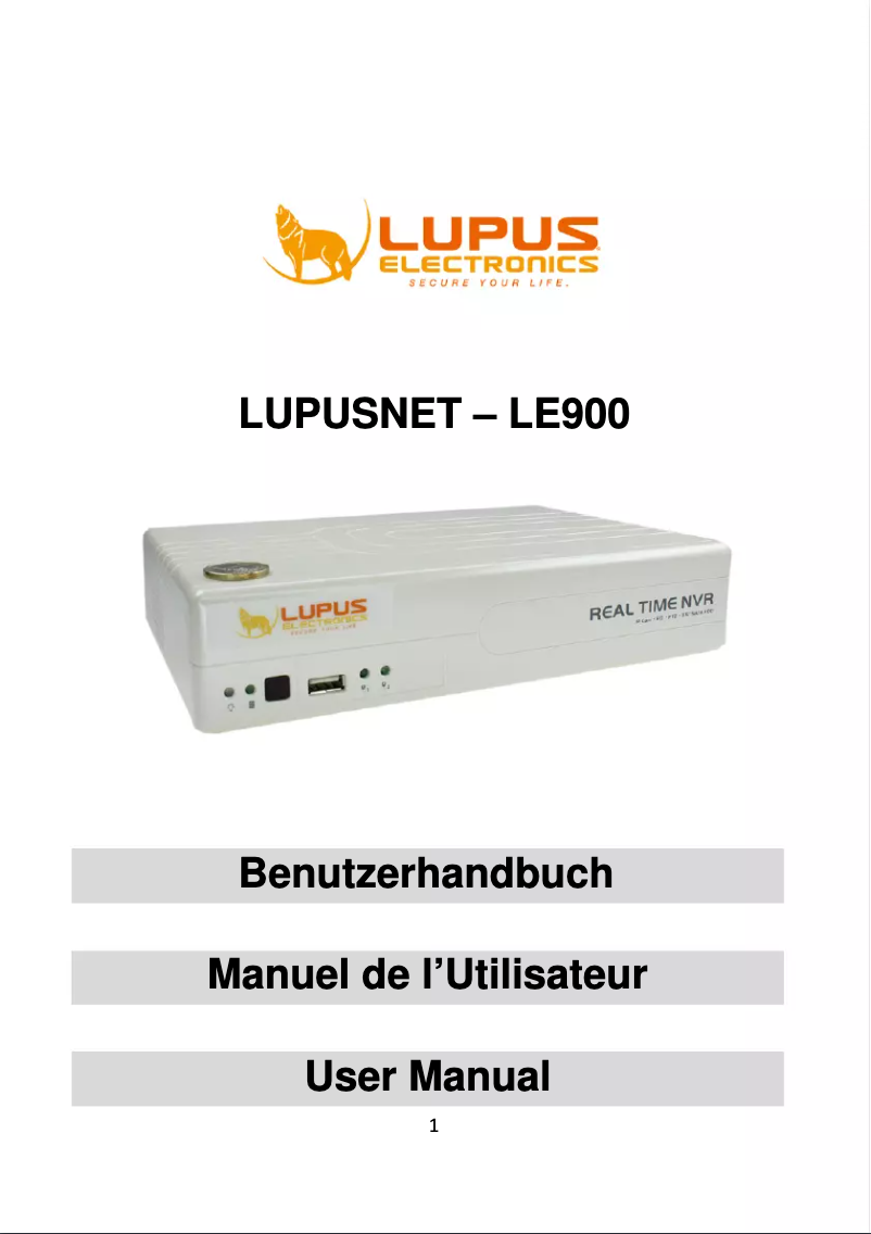 Page n°1 - Manuel utilisateur Lupus Electronics LE900