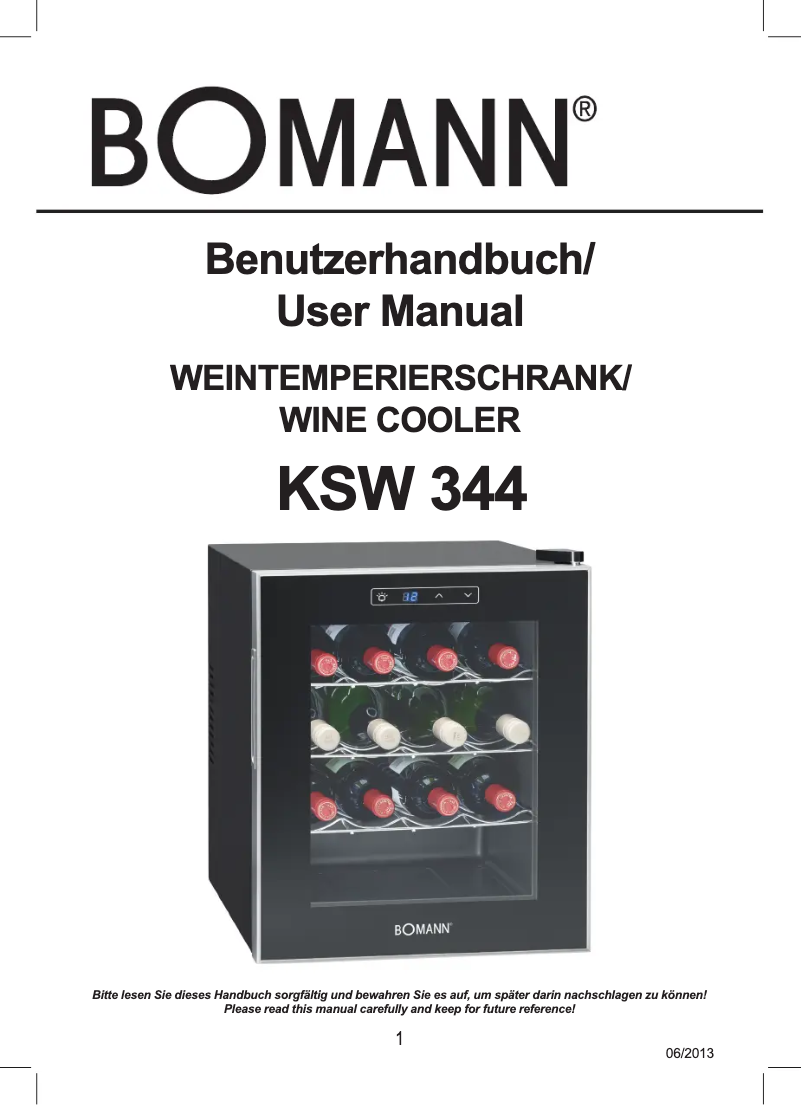 Image de la première page du manuel de l'appareil KSW 344