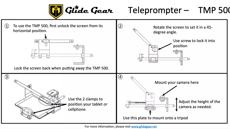 Página 1 del manual Manual de usuario Glide Gear TMP 500