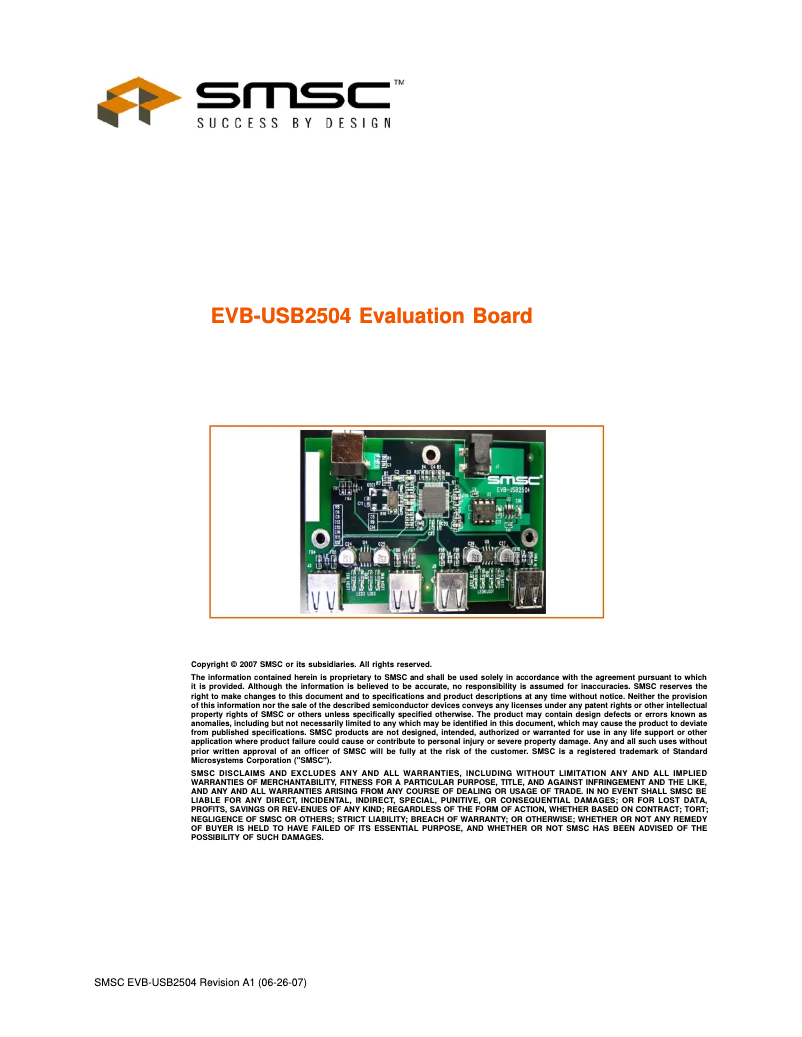Page 1 de la notice Manuel utilisateur Microchip EVB-USB2504