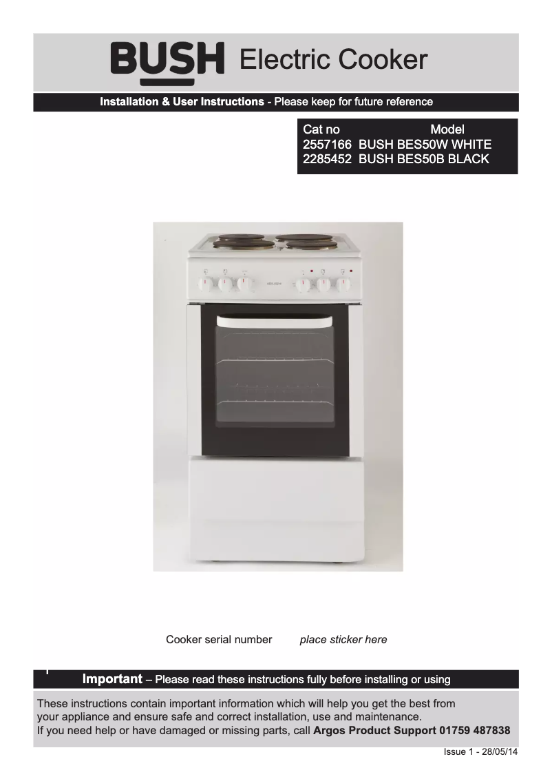 Página 1 del manual Manual de usuario Bush BES50W