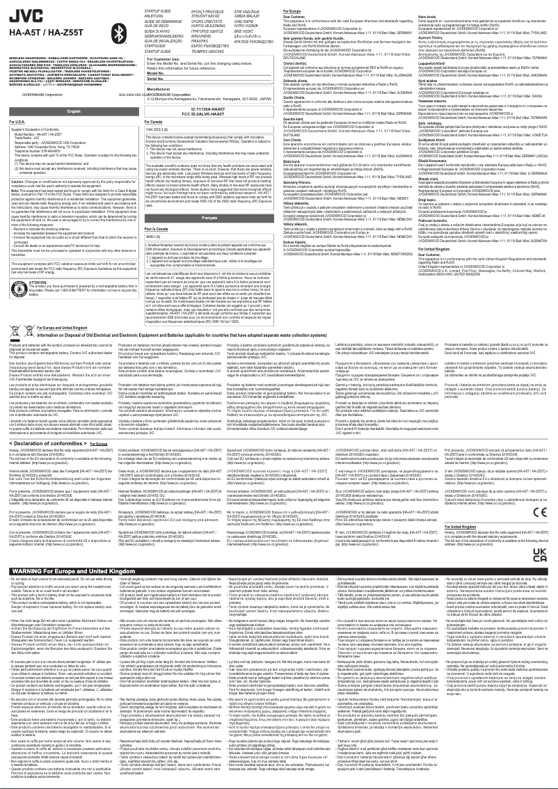 Page 1 de la notice Manuel utilisateur JVC Gumy Mini True Wireless HA-A5T