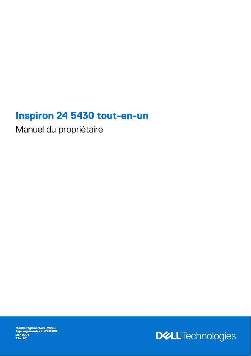Image de la première page du manuel de l'appareil Inspiron 24 5430