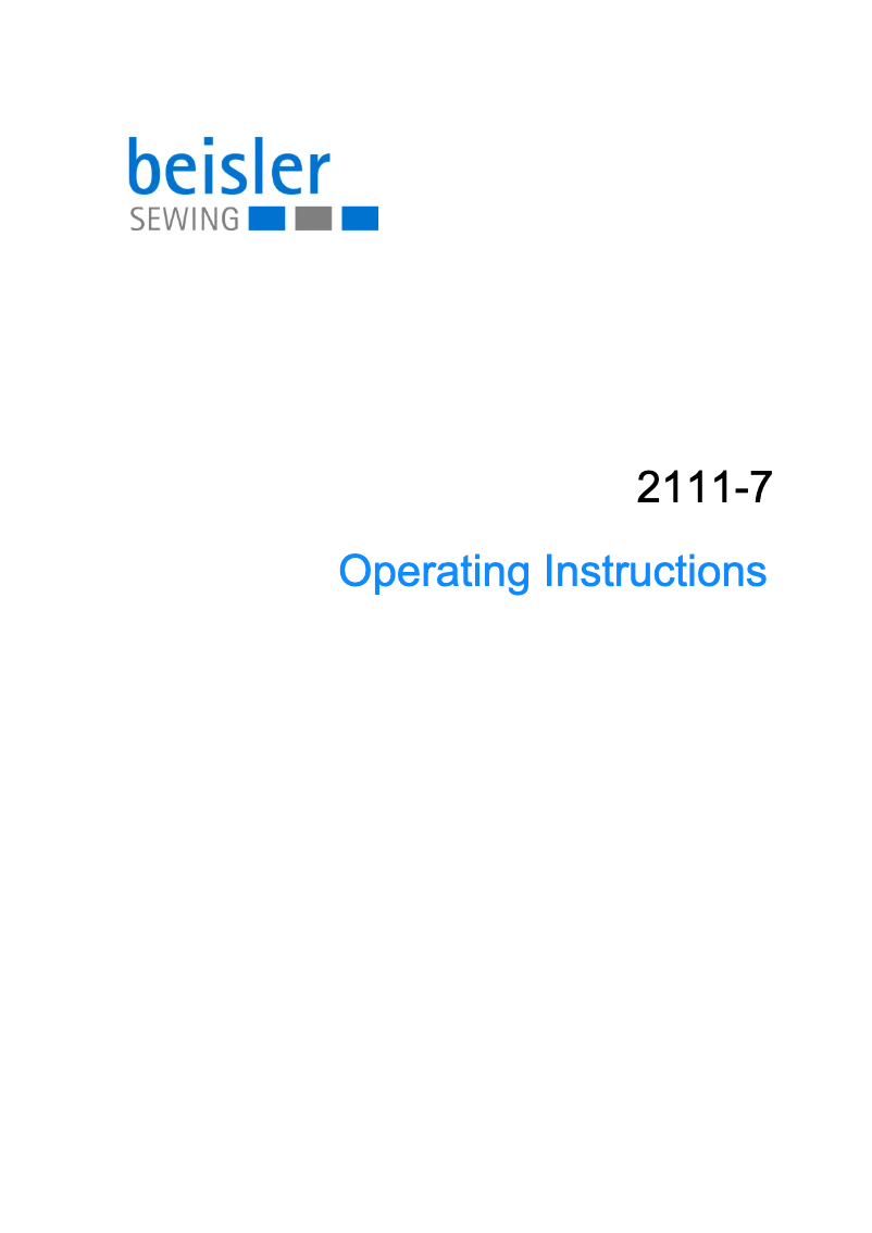 Page n°1 - Manuel utilisateur Dürkopp Adler 2111-7