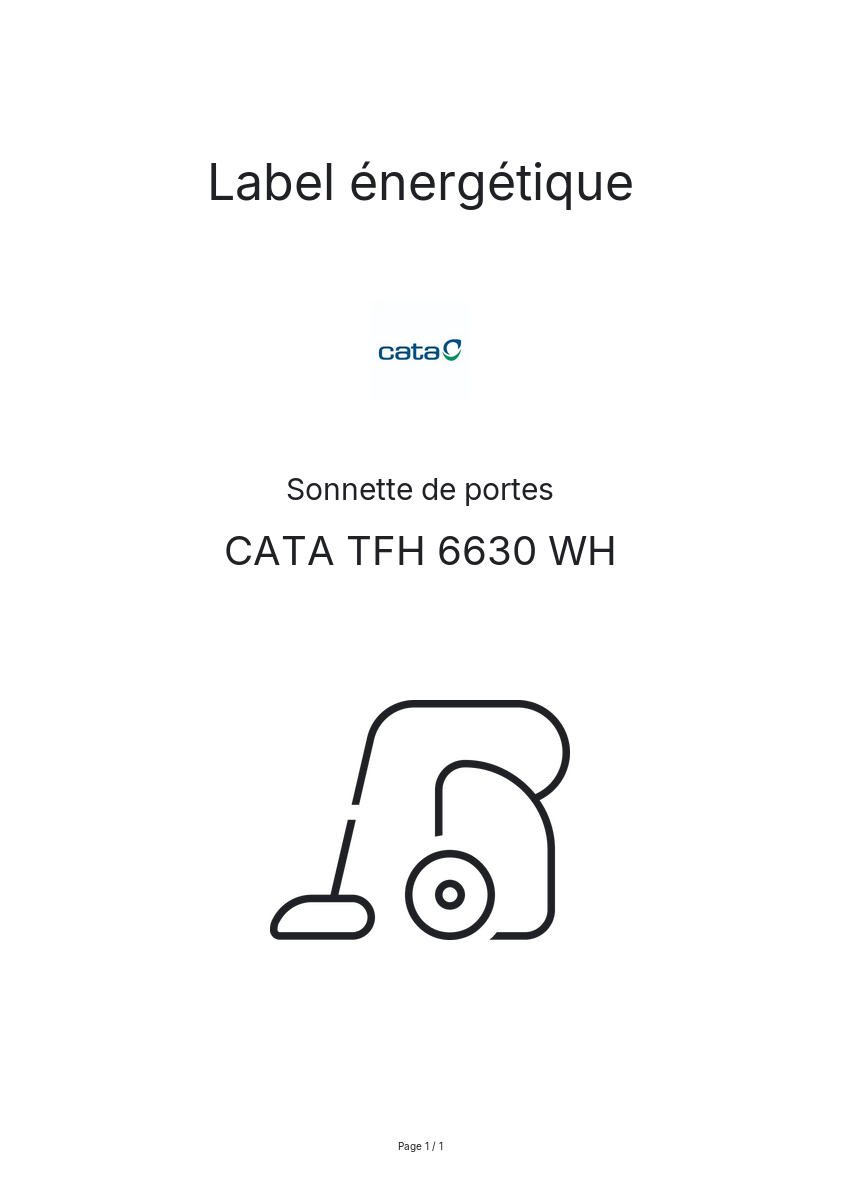 Image de la première page du manuel de l'appareil TFH 6630 WH