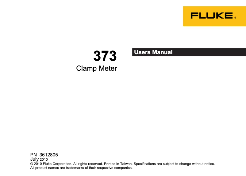 Page n°1 - Manuel utilisateur Fluke 373