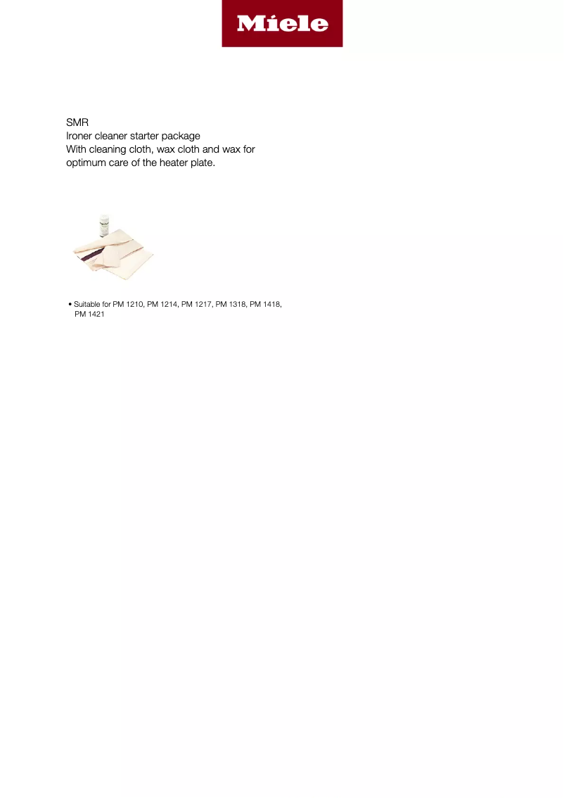 Page 1 de la notice Fiche technique Miele SMR