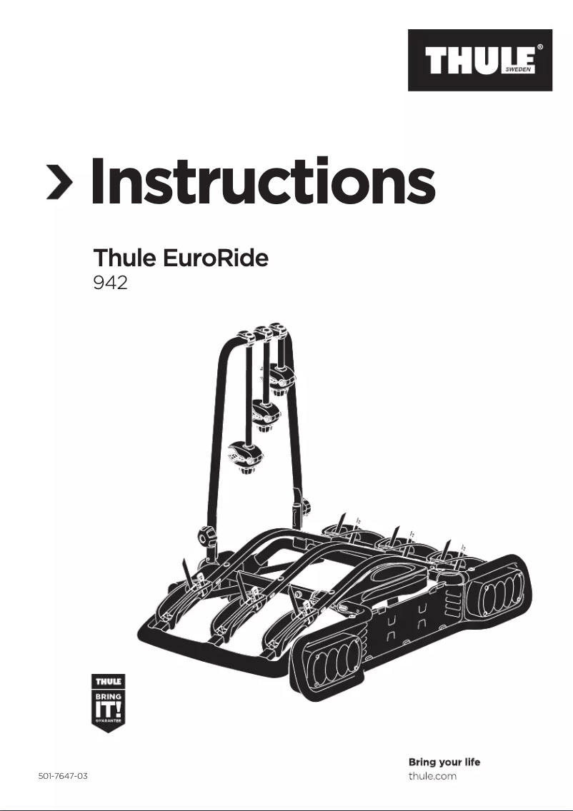 Page 1 de la notice Manuel utilisateur Thule EuroRide 3 13-pin