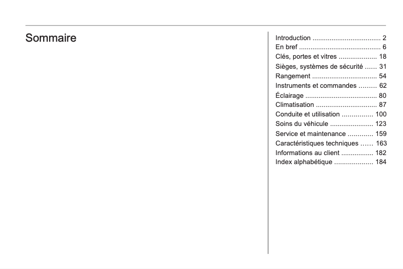 Page 1 de la notice Manuel utilisateur Opel Movano (2011)