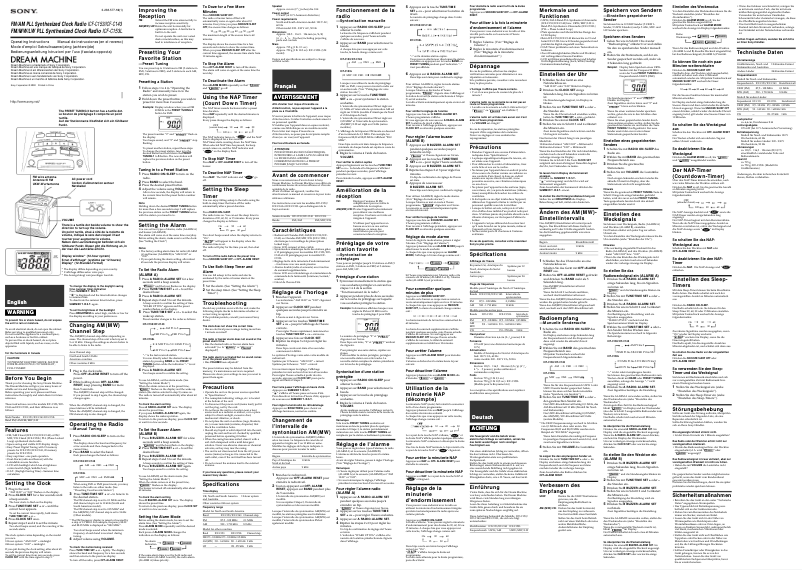 Page n°1 - Manuel utilisateur Sony ICF-C153L