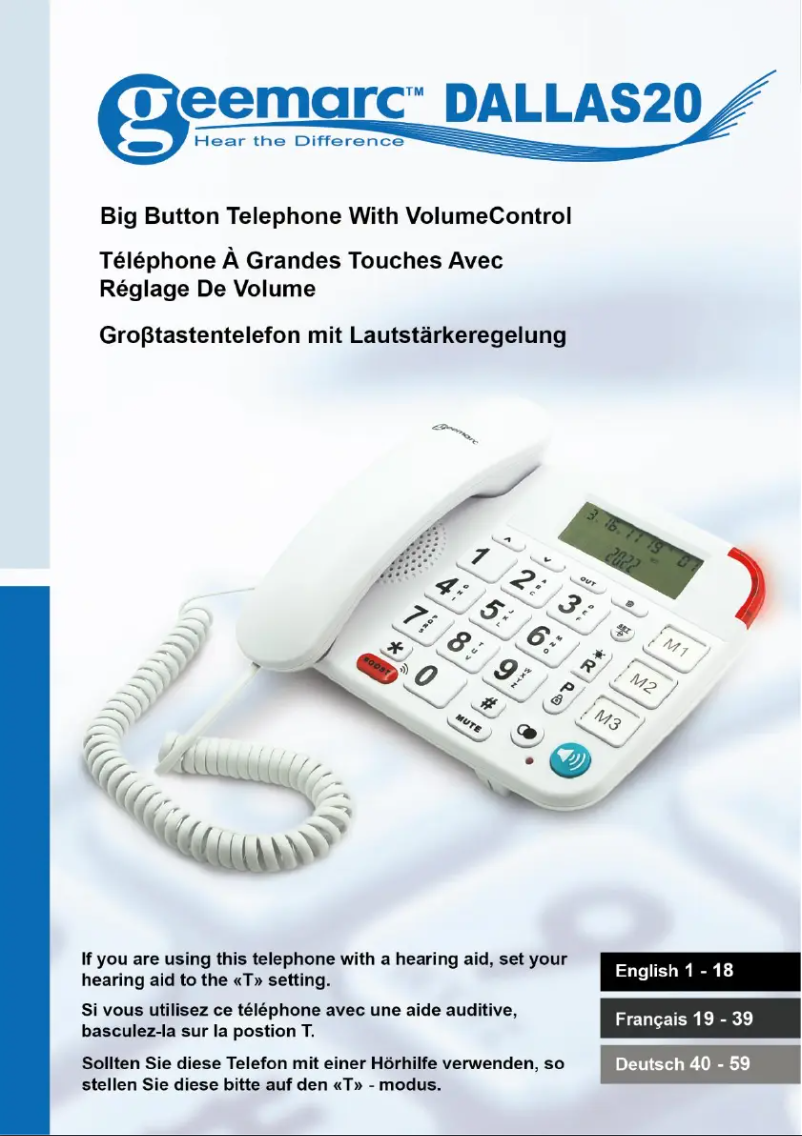 Imagen de la primera página del manual del dispositivo DALLAS20