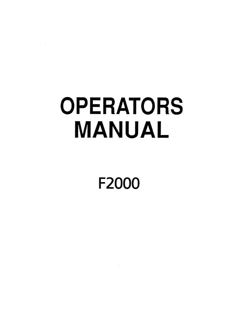 Page 1 de la notice Manuel utilisateur Kubota F2000