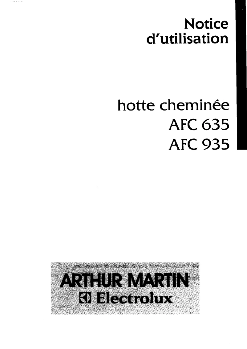 Page n°1 - Manuel utilisateur Arthur Martin-Electrolux AFC635X