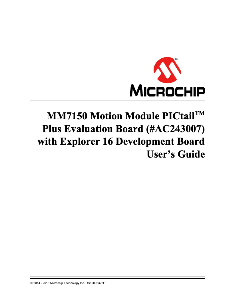 Page 1 de la notice Manuel utilisateur Microchip MM7150