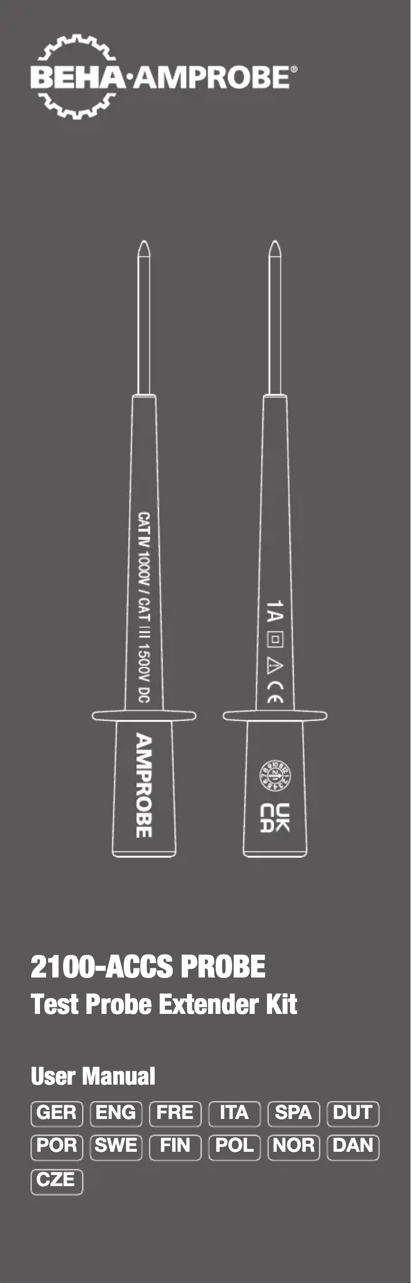 Page 1 de la notice Manuel utilisateur Beha-Amprobe 2100-ACCS Probe