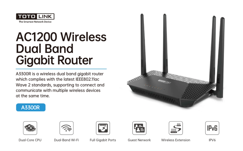 Page 1 de la notice Manuel utilisateur Totolink A3300R