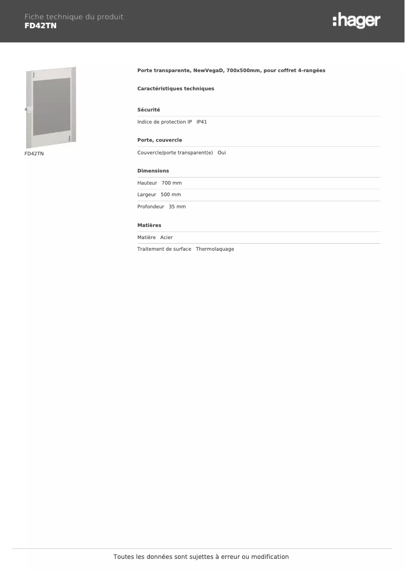 Image de la première page du manuel de l'appareil FD42TN