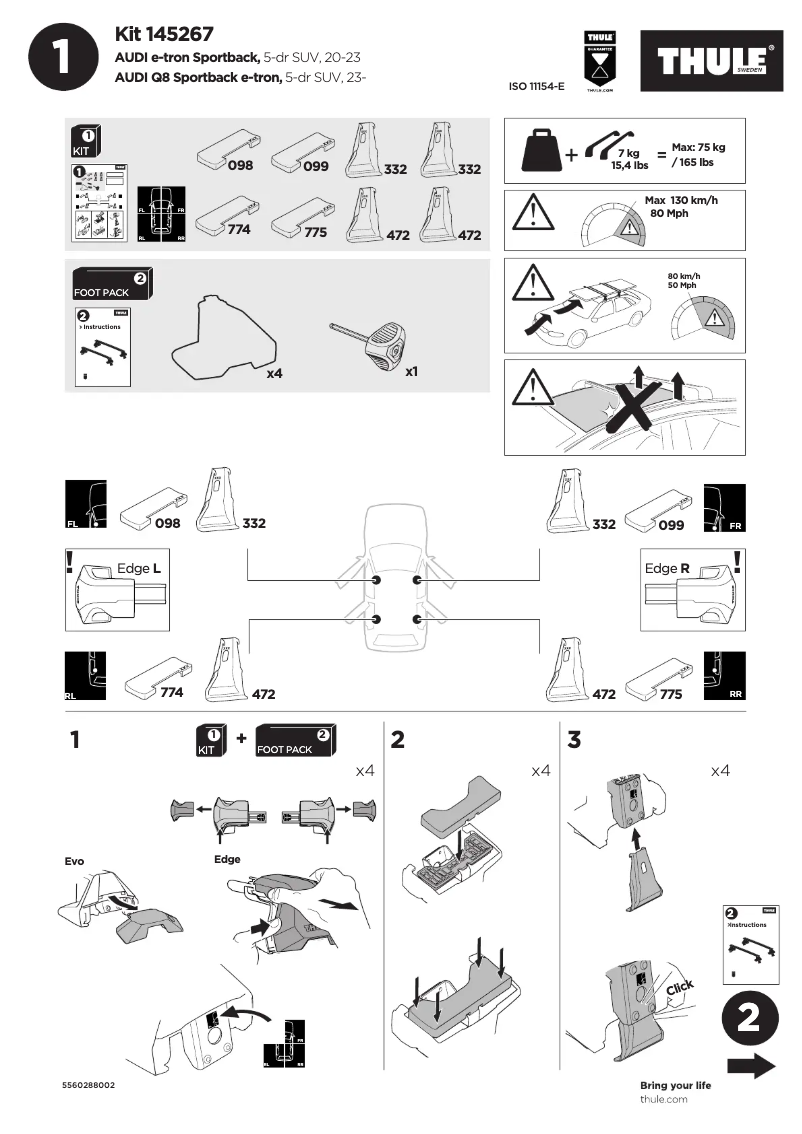 Página 1 del manual Manual de usuario Thule Kit 145267