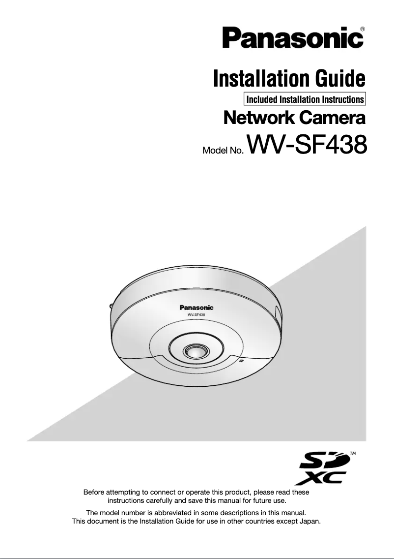 Page 1 de la notice Manuel utilisateur Panasonic WV-SF438E