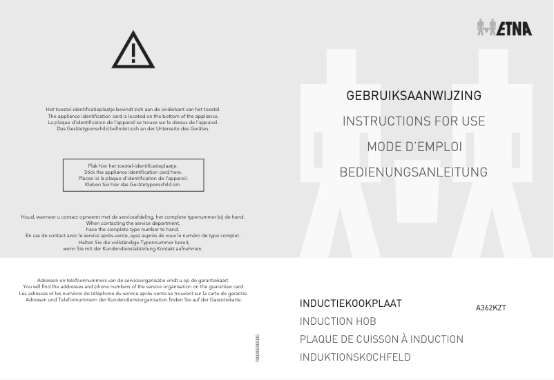 Page 1 de la notice Manuel utilisateur Etna A362KZT