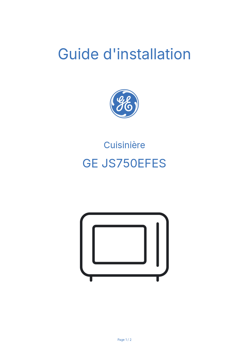 Image de la première page du manuel de l'appareil JS750EFES