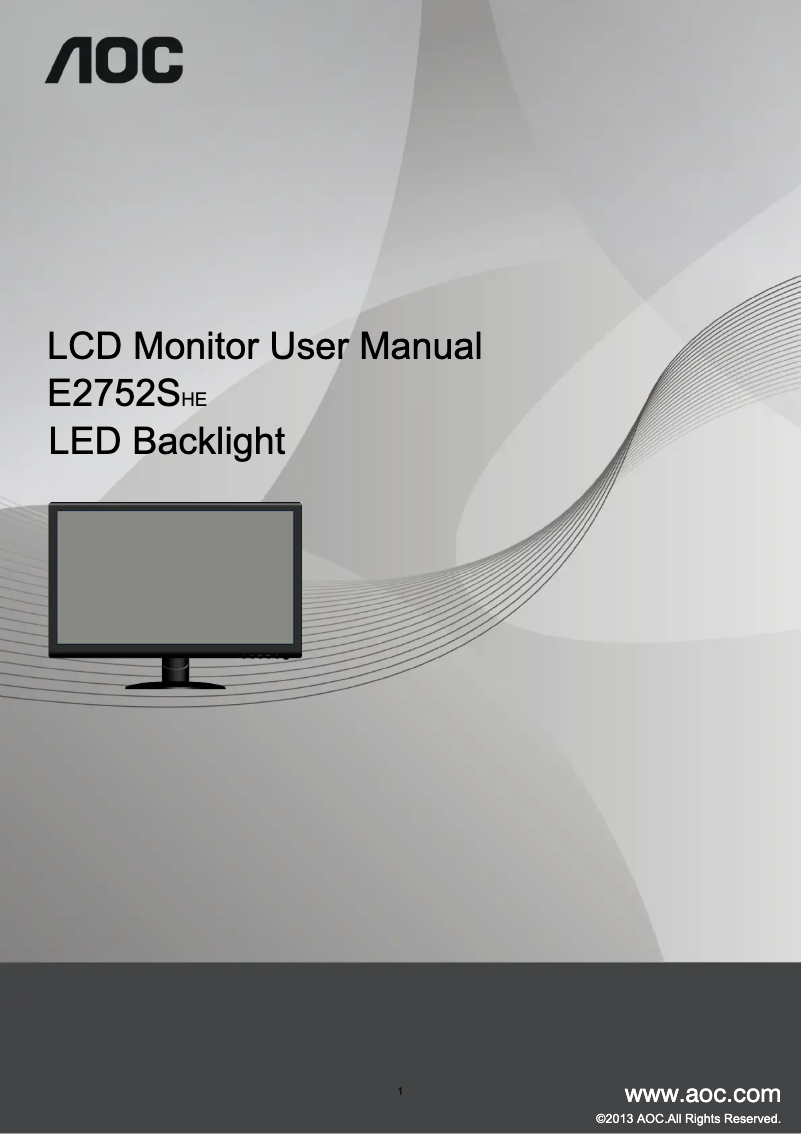 Page 1 de la notice Manuel utilisateur AOC E2752SHE
