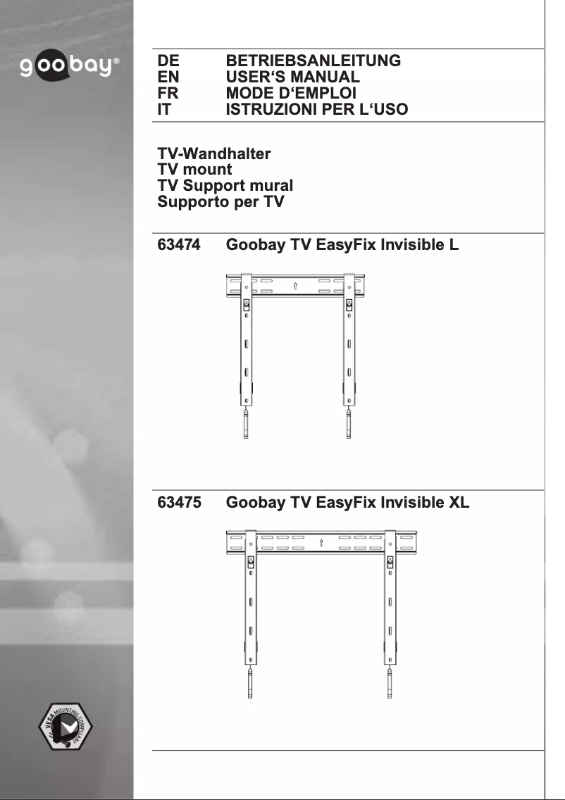 Image de la première page du manuel de l'appareil TV EasyFix Invisible XL