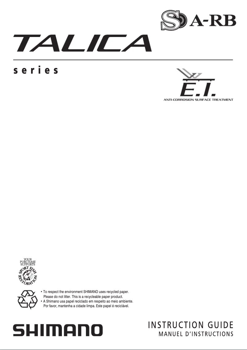 Page 1 de la notice Manuel utilisateur Shimano Talica 12II