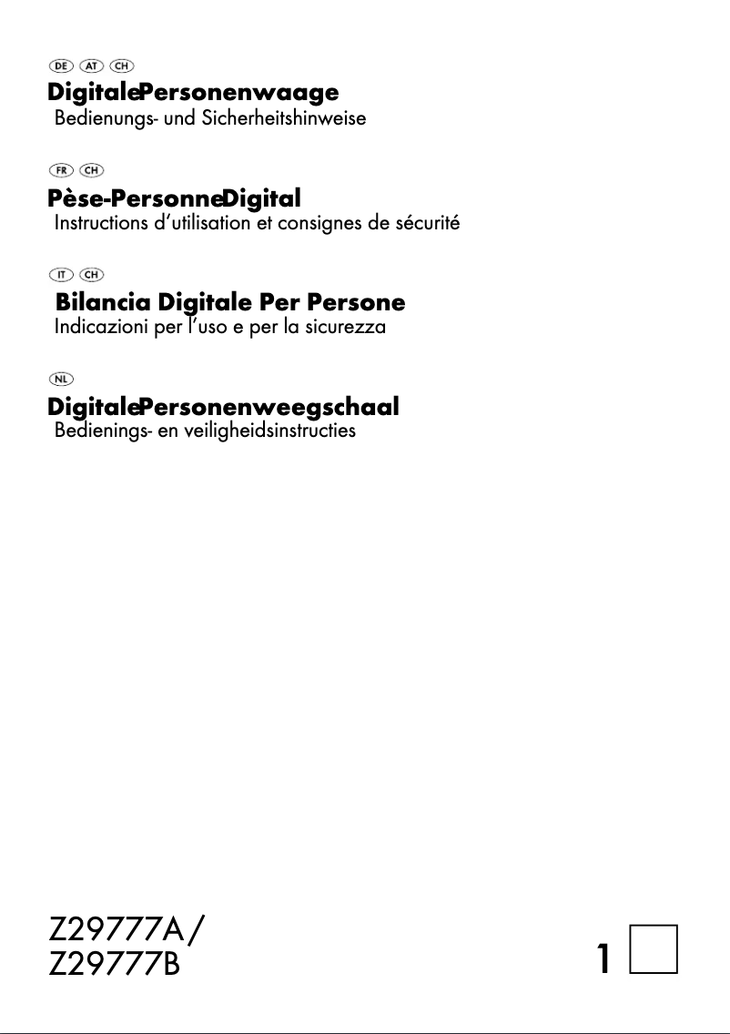 Image de la première page du manuel de l'appareil Z29777B