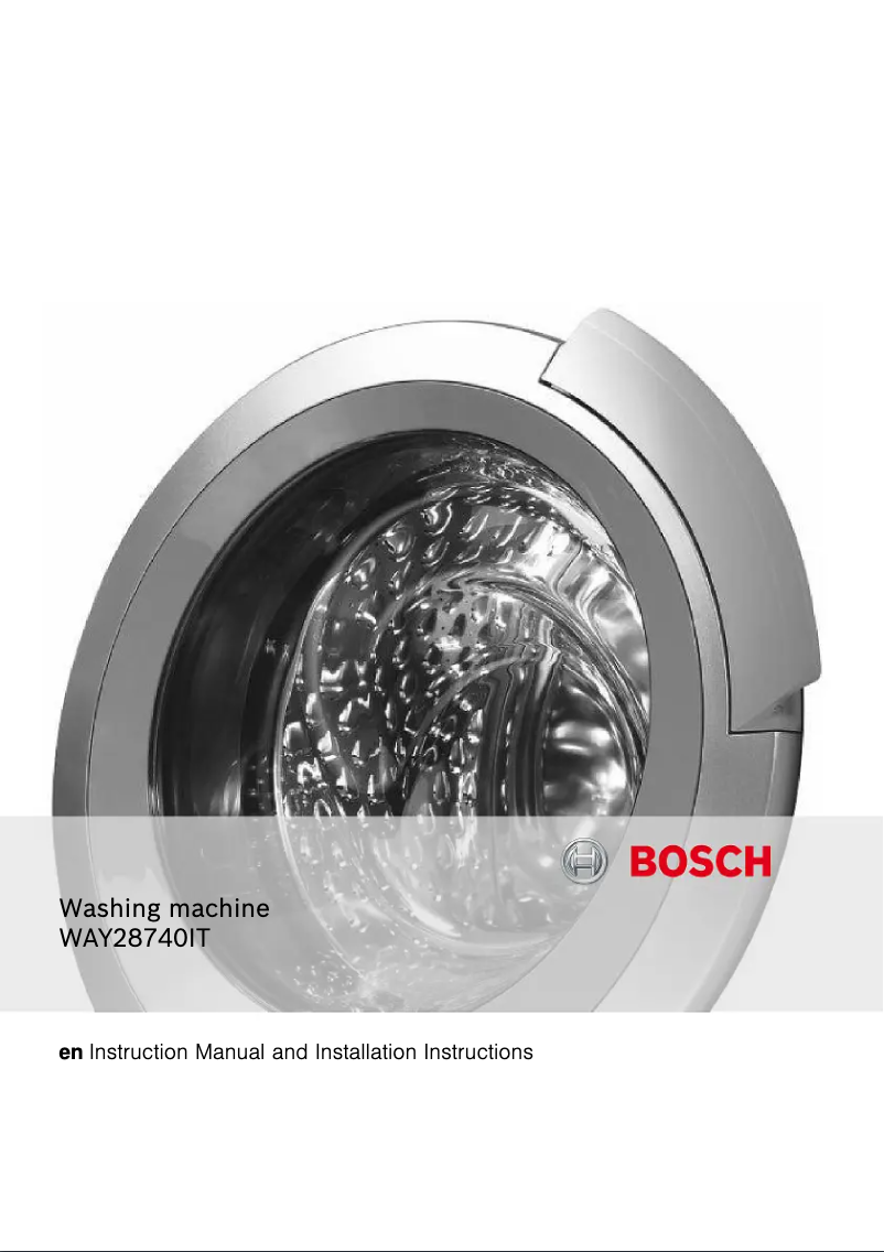 Page n°1 - Manuel utilisateur Bosch WAY28740IT