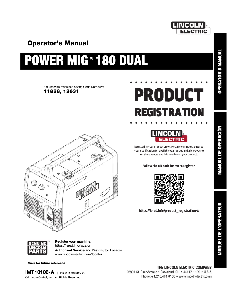 Imagen de la primera página del manual del dispositivo POWER MIG 180 Dual