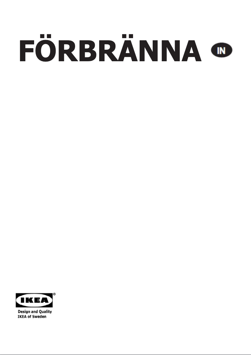 Page 1 de la notice Manuel utilisateur Ikea FÖRBRÄNNA 904.612.66