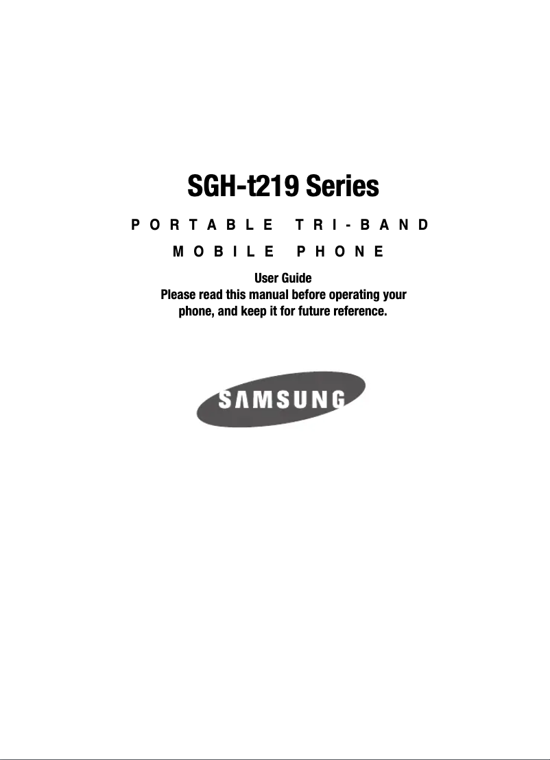 Page 1 de la notice Manuel utilisateur Samsung SGH-T219
