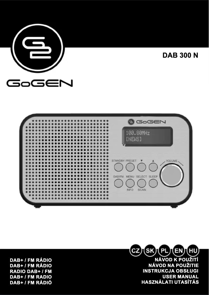 Page n°1 - Manuel utilisateur GoGen DAB 300 N